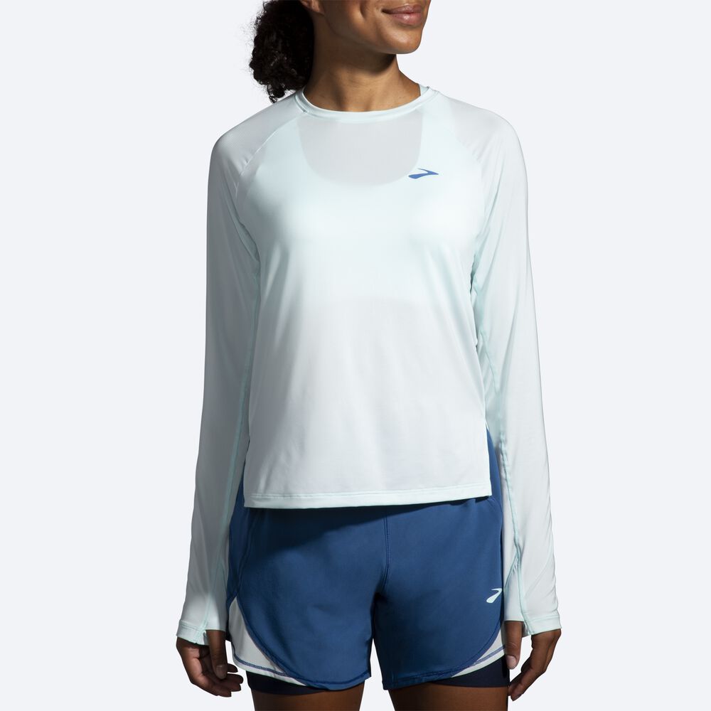 Brooks Sprint Free Long Sleeve Ženske Majice Modre | Slovenija-63471