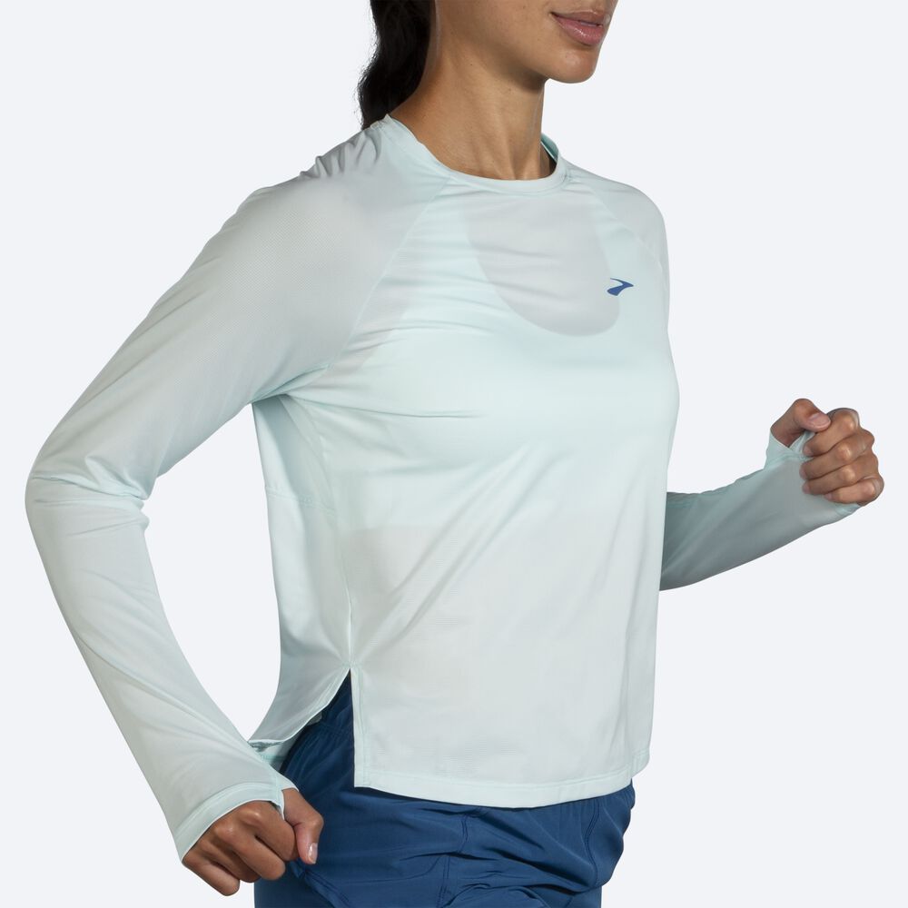 Brooks Sprint Free Long Sleeve Ženske Majice Modre | Slovenija-63471