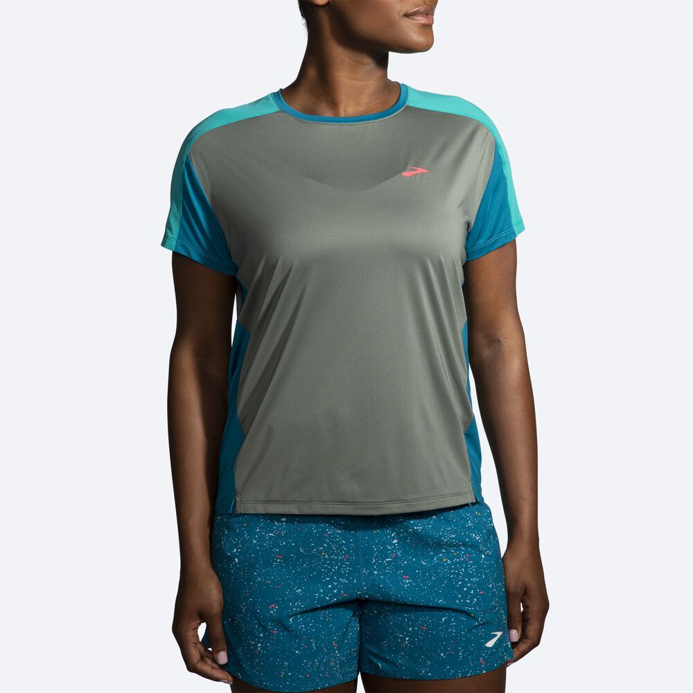 Brooks Sprint Free Short Sleeve 2.0 Ženske Majice Zelene | Slovenija-78624