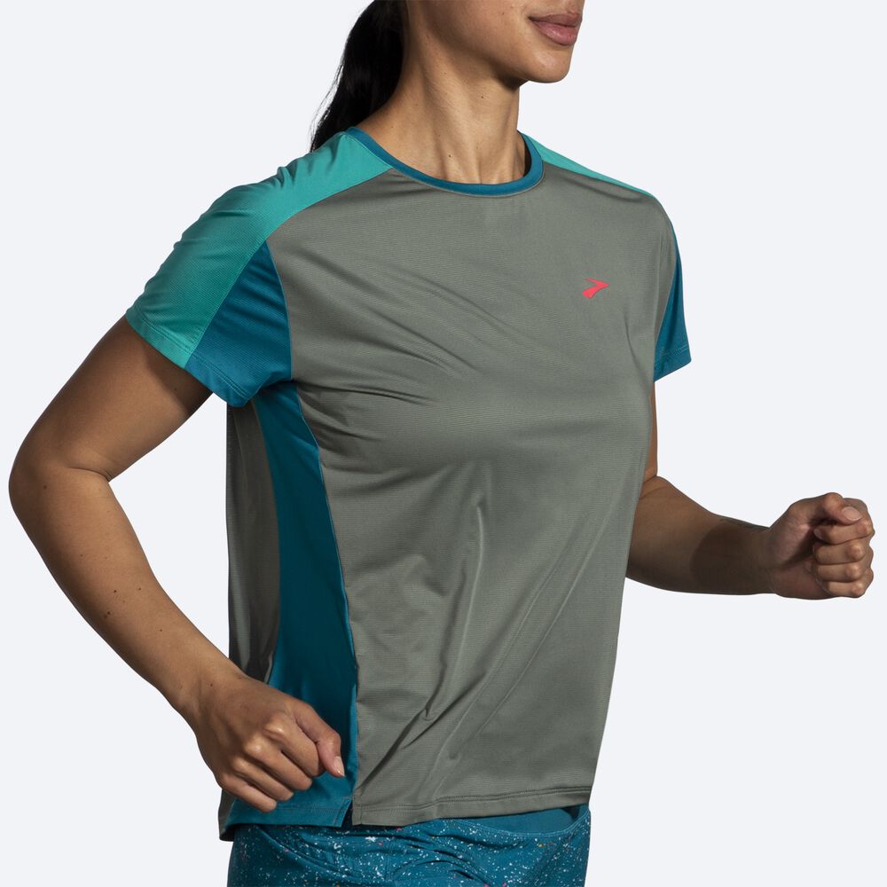 Brooks Sprint Free Short Sleeve 2.0 Ženske Majice Zelene | Slovenija-78624