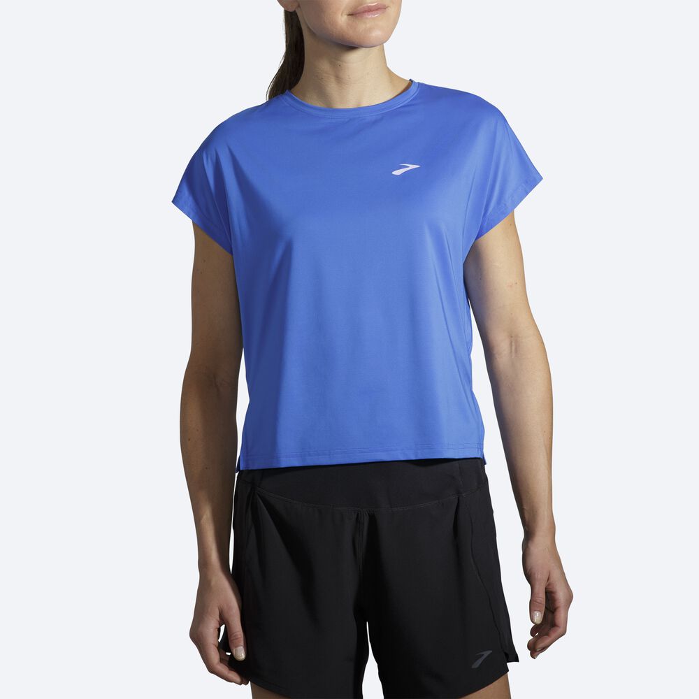 Brooks Sprint Free Short Sleeve Ženske Majice Modre | Slovenija-50934