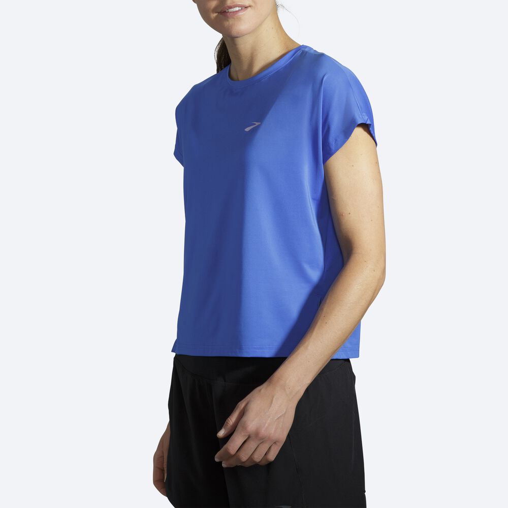 Brooks Sprint Free Short Sleeve Ženske Majice Modre | Slovenija-50934