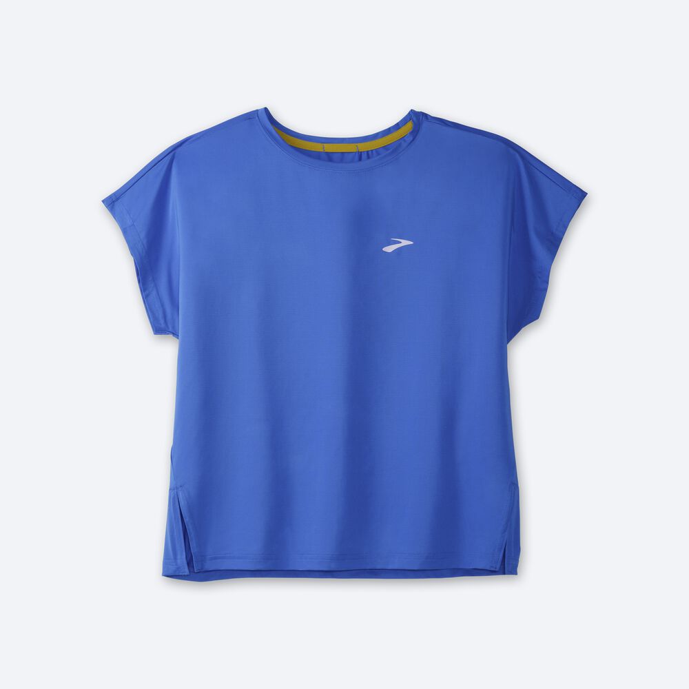 Brooks Sprint Free Short Sleeve Ženske Majice Modre | Slovenija-50934