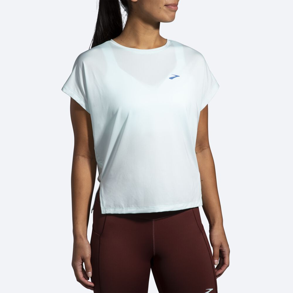 Brooks Sprint Free Short Sleeve Ženske Majice Modre | Slovenija-52063