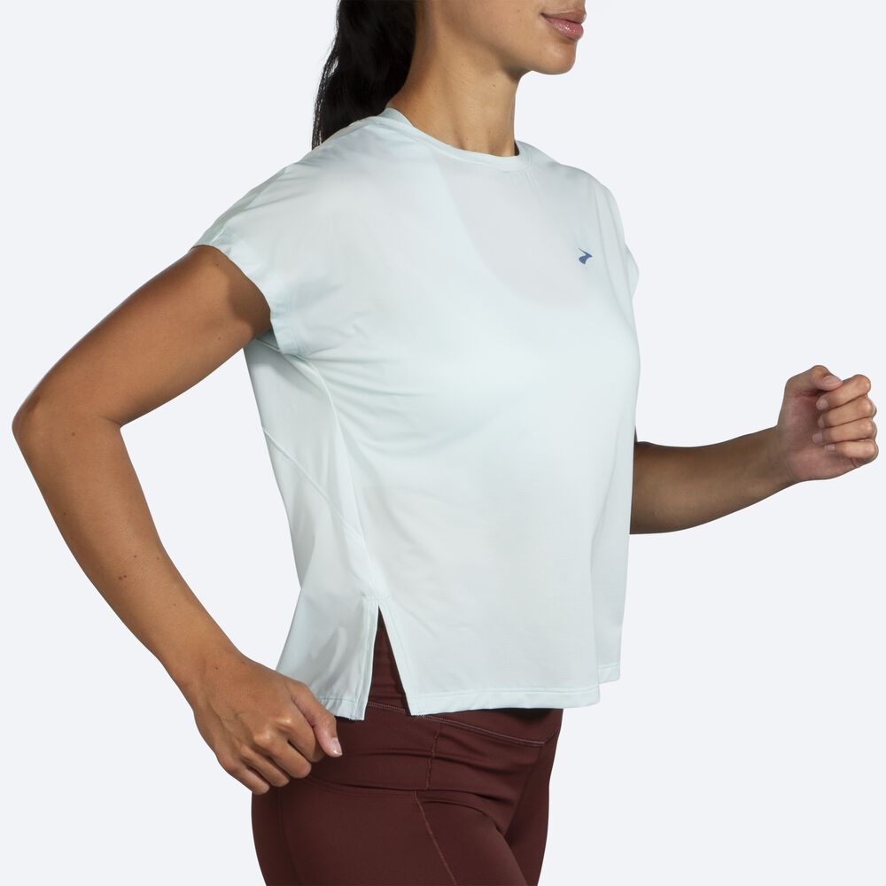 Brooks Sprint Free Short Sleeve Ženske Majice Modre | Slovenija-52063