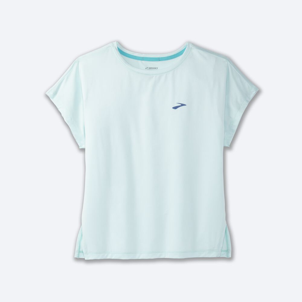 Brooks Sprint Free Short Sleeve Ženske Majice Modre | Slovenija-52063