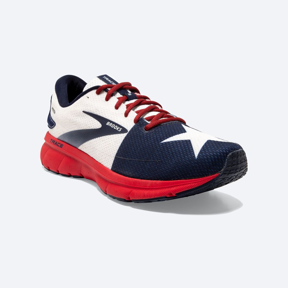 Brooks Trace 2 Moški Tekaški Copati Rdeče Bele Temno Modre | Slovenija-39746